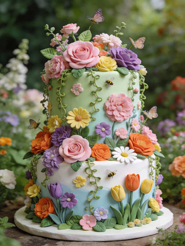花园主题蛋糕